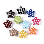 Opaque Acrylic and Enamel Beads, Star, Mixed Color, 21~21.5x22.5~23x12.5~13mm, Hole: 3mm, about 161pcs/500g(SACR-T018-19M)