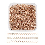 Iron Chain Extender, Curb Chains, Nickel Free, Rose Gold, 70mm, 100strands/box(IFIN-YW0001-09RG-NF)