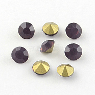 Glass Pointed Back Rhinestone, Back Plated, Diamond, Purple, 3.0~3.2mm, about 144pcs/gross(RGLA-PP24-34B)