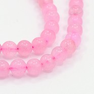 Natural Rose Quartz Round Bead Strands, 6mm, Hole: 1mm, about 62pcs/strand, 15.3 inch(X-G-E252-02-6mm)