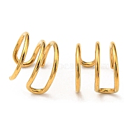 Ion Plating(IP) 304 Stainless Steel Body Jewelry, Nose Studs, U-shape, Real 18K Gold Plated, 9x10x8mm(AJEW-F296-03G)