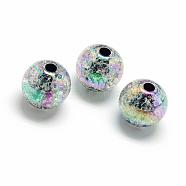 Crackle Style Acrylic Beads, AB Colour, Inside Color, Round, Colorful, 18mm, Hole: 4mm, about 150pcs/500g(MACR-S825-18mm-J)