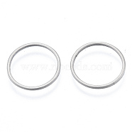 201 Stainless Steel Linking Rings, Round Ring, Stainless Steel Color, 16x1mm, Inner Diameter: 14.5mm(STAS-N090-T14-1)