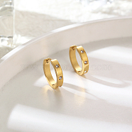 Stainless Steel Hoop Earrings with Cubic Zirconia for Women(AP6099-1)