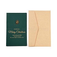 Rectangle Paper Greeting Card, with Envelope, Christmas Day Invitation Card, Christmas Bell, 170x105x3.5mm(AJEW-P123-C03)