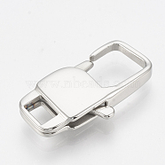 304 Stainless Steel Lobster Claw Clasps, Rectangle, Stainless Steel Color, 15x7x3.5mm, Hole: 2.5x1.5mm(STAS-T033-28A)