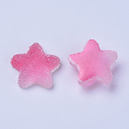 Translucen Resin Cabochons, Imitation Jelly, Two Tone, Star, Flamingo, 17~17.5x17.5~18x6~6.5mm(RESI-TAC0002-01A)