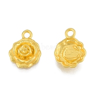 Alloy Pendants, Matte Style, Flower Charms, Matte Gold Color, 17x13.5x5mm, Hole: 2.5mm(FIND-G035-03MG)