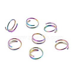Rainbow Color Double Nose Ring for Single Piercing, Spiral 316 Surgical Stainless Steel Nose Ring for Women, Piercing Body Jewelry, 1~3x10mm, Inner Diameter: 8mm(AJEW-C010-02M-02)