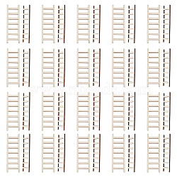 Miniature Unfinished Wood Ladder, for Kid Painting Craft, Dollhouse Accessories, Beige, 89.5x29.5x2mm, 40pcs/bag(AJEW-GF0006-07)