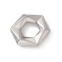 304 Stainless Steel Pendants, Hexagon Charm, Stainless Steel Color, 17.5x20x4.5mm(STAS-E179-11P)