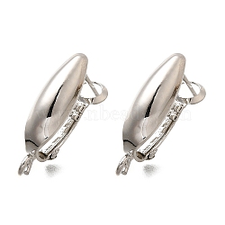 Brass Hoop Earring Finding, Long-Lasting Plated, Cadmium Free & Lead Free, Rack Plating, Platinum, 23x6.5x14mm, Hole: 2mm, Pin: 0.7mm(KK-C087-10P)