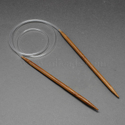 Rubber Wire Bamboo Circular Knitting Needles, More Size Available, Saddle Brown, 780~800x3.25mm(TOOL-R056-3.25mm-02)