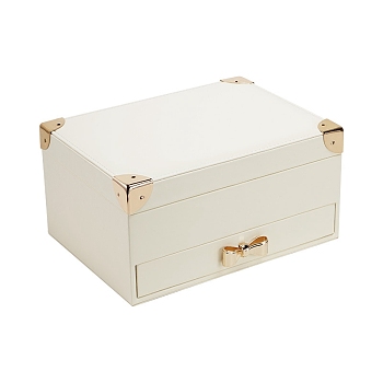 Imitation Leather Jewelry Box, for Pendant, Ring and Bracelet Packaging Box, White, 23x17x12cm