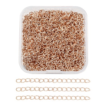 Iron Chain Extender, Curb Chains, Nickel Free, Rose Gold, 70mm, 100strands/box