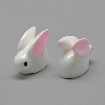 Bunny Resin Cabochons, Rabbit, White, 20.5x16x11mm
