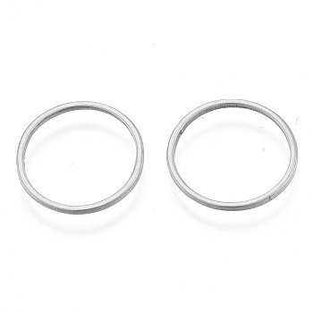201 Stainless Steel Linking Rings, Round Ring, Stainless Steel Color, 16x1mm, Inner Diameter: 14.5mm