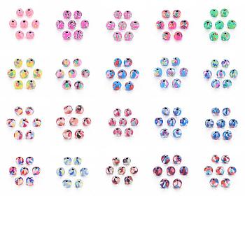 200Pcs 20 Colors Handmade Polymer Clay Beads, for DIY Jewelry Crafts Supplies, Round, Mixed Color, 8~9x8mm, Hole: 1.8mm, 10pcs/color