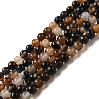 4mm Round Black Agate Beads