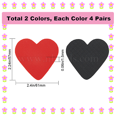 8 Pairs 2 Colors Rubber Shoe Sole Heel Anti Slip Grips(FIND-GF0005-03)-2
