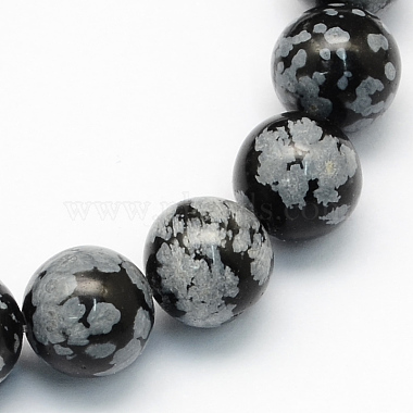 11mm Round Snowflake Obsidian Beads