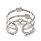 304 anillo de puño abierto de acero inoxidable para mujer(RJEW-Z015-07P)-2