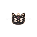 Zinc Alloy Pendants, Cat, Black, 22x20mm(PW-WG064F2-01)