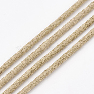 Faux Suede Cords, Faux Suede Lace, Tan, 3x3mm, about 10.93 yards(10m)/roll(LW-S033-10)