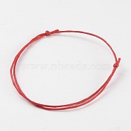 Adjustable Waxed Cord Bracelets, Red String Bracelets, Red, 50~100mm(2 inch~3-7/8 inch)(BJEW-JB02133-02)