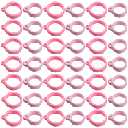 60Pcs 2 Style Silicone Pendant, for Electronic stylus & Lighter Making, Ring, Pink, 29x13~24.5x7mm, Hole: 3mm, 30pcs/style(SIL-GF0001-43E)