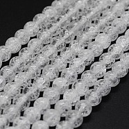 Natural Crackle Quartz Beads Strands, Round, 8mm, Hole: 0.8mm, about 49pcs/strand, 15.7 inch(G-K285-02-8mm)