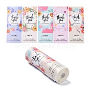 Thank You for Your Purchase Label Stickers Rolls, Rectangular Stickers for Small Business, Flower Pattern, 10.5x3.4cm(DIY-K037-01B)