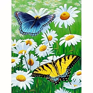 DIY Butterfly Theme Diamond Painting Kits, Including Canvas, Resin Rhinestones, Diamond Sticky Pen, Tray Plate and Glue Clay, Butterfly Pattern, 400x300mm(DIAM-PW0004-039O)
