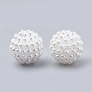 Imitation Pearl Acrylic Beads, Berry Beads, Combined Beads, Round, White, 12mm, Hole: 1mm, about 800pc/500g(OACR-T004-12mm-20-B)