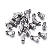 201 Stainless Steel Chain Extender Drop, Teardrop, Stainless Steel Color, 6x3x3mm, Hole: 0.9mm(STAS-K200-04P)