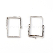 Alloy Open Back Bezel Pendants, For DIY UV Resin, Epoxy Resin, Pressed Flower Jewelry, Rectangle, Platinum, 46x27x3.5mm, Hole: 1.5mm(PALLOY-WH0084-66P)