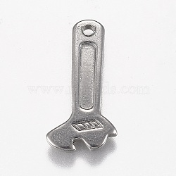 Tarnish Resistant 304 Stainless Steel Pendants, Wrench, Stainless Steel Color, 21.5x11x2mm, Hole: 1.5mm(STAS-Z012-21P)