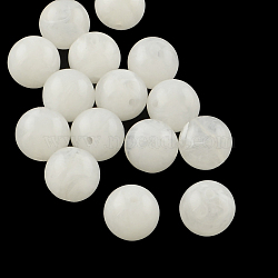 Round Imitation Gemstone Acrylic Beads, White, 8mm, Hole: 2mm(X-OACR-R029-8mm-30)