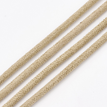 Faux Suede Cords, Faux Suede Lace, Tan, 3x3mm, about 10.93 yards(10m)/roll