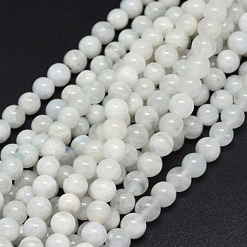 Natural Rainbow Moonstone Beads Strands, Round, 6mm, Hole: 0.8mm, about 63pcs/strand, 15.5 inch(39.5)