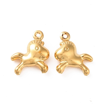 304 Stainless Steel Pendants, Horse Charms, Golden, 13.3x11.3x3.8mm, Hole: 1mm