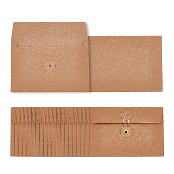 Retro Buckle Blank Kraft Paper Envelopes, Rectangle, Goldenrod, 115x171x0.6mm