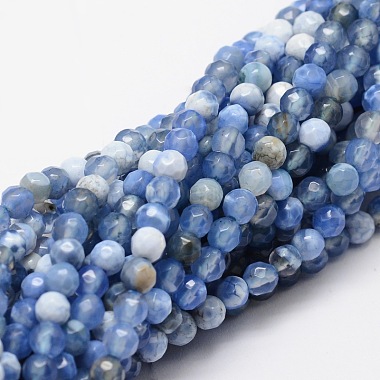 4mm CornflowerBlue Round Natural Agate Beads