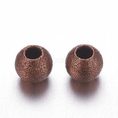 Red Copper Round Iron Beads