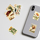 100Pcs Retro PVC Self Adhesive Floral Cartoon Stickers(X-STIC-B001-05)-8