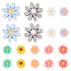 90Pcs 9 Colors Flatback Opaque Resin Flower Daisy Cabochons(CRES-GF0001-03)-1