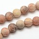 Natural Sunstone Frosted Round Bead Strands(G-O039-07-6mm)-1