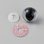 Half Round Resin Doll Craft Eye, Safety Eyes, with Silcone Pad and Spacer, Pink, 19.5x18mm, Pin: 5mm(FIND-WH0148-406F)