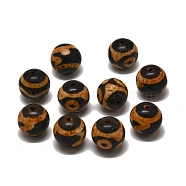 Tibetan Style dZi Beads, Natural Agate Beads, Dyed, Round, Mixed Patterns, 12mm, Hole: 1.4mm(TDZI-D010-03D-04)