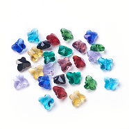 Transparent Glass Beads, Faceted, Butterfly, Mixed Color, 8x10x5.5mm, Hole: 1mm(GLAA-P037-02A-M)